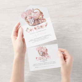 Baby shower & Boeken voor Baby Luierloterij All In One Uitnodiging