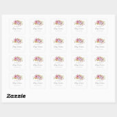 Baby shower boekenplaat roze waterverf bloemig vierkante sticker (Vel)
