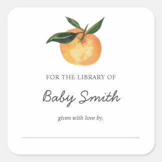 Baby shower Boekplaat Oranje Sticker