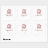 Baby shower Boekplaat Roze Bow Sticker (Vel)