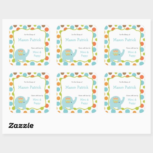 Baby shower Boekplaten / bibliotheek stickers (Vel)