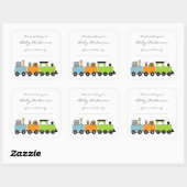Baby shower Boekplaten / Safari Dierentrein Vierkante Sticker (Vel)