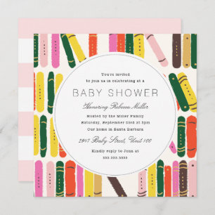 Baby shower boekworm kaart