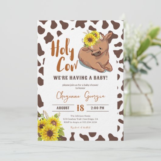 Baby shower Boerderij van  van het Heilige Koe Kaart (Staand voorkant)