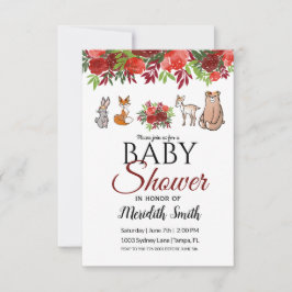 Baby shower Boeroendi Floral Woodland Animals Kaart