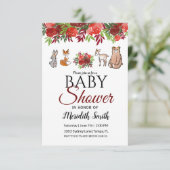 Baby shower Boeroendi Floral Woodland Animals Kaart (Staand voorkant)