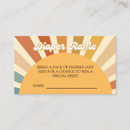 baby shower Bohemian Shower Boho Diaper Raffle 70  Informatiekaartje (Voorkant)