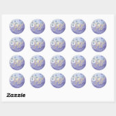 Baby shower Bohemibloemen en veren Ronde Sticker (Vel)