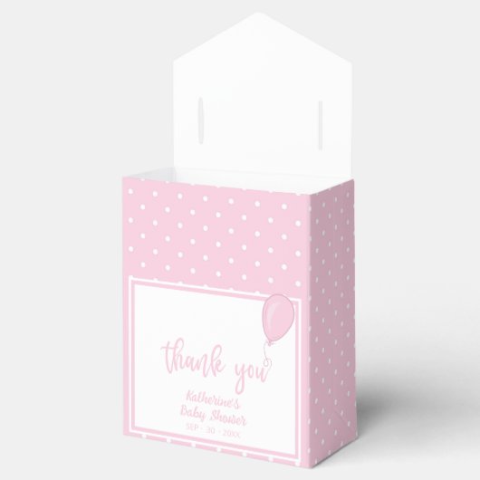 Baby shower BOHO Baby Girl Pastel Roze Bedankdoosjes (Geopend)