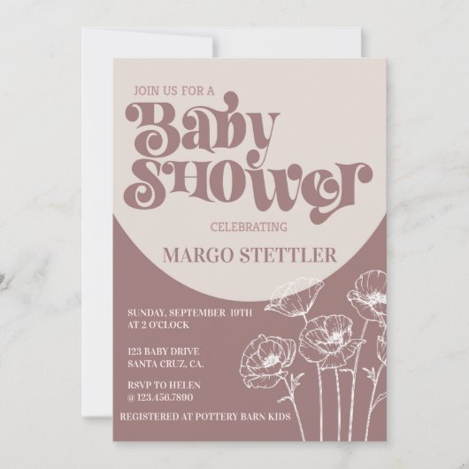 Baby shower, Boho Baby shower Uitnodiging (Voorkant)