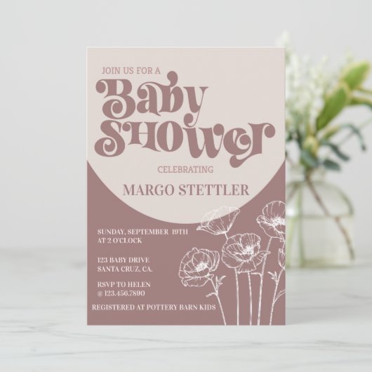 Baby shower, Boho Baby shower Uitnodiging (Staand voorkant)