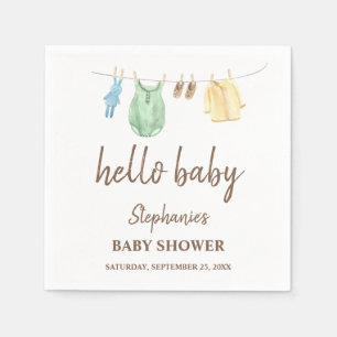Baby shower Boho Clothes Line Hallo Baby Servet