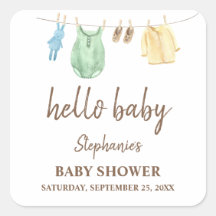 Baby shower Boho Clothes Line Hallo Baby