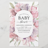 Baby shower Boho Dusty Pink Paars (Voorkant)