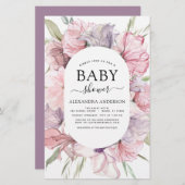 Baby shower Boho Dusty Pink Paars (Voorkant / Achterkant)