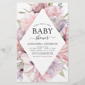 Baby shower Boho Dusty Pink Paars (Voorkant)