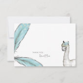 Baby shower Boho Llama Aangepast Bedankt Opmerking (Voorkant)