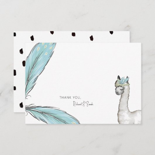 Baby shower Boho Llama Aangepast Bedankt Opmerking (Voorkant / Achterkant)