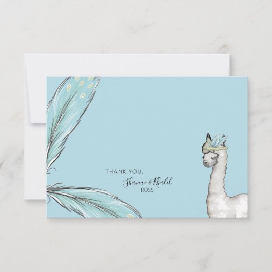 Baby shower Boho Llama Confetti Bedankt Opmerking (Voorkant)