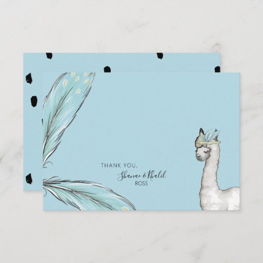 Baby shower Boho Llama Confetti Bedankt Opmerking (Voorkant / Achterkant)