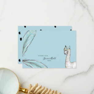 Baby shower Boho Llama Confetti Dank je wel Bedankkaart
