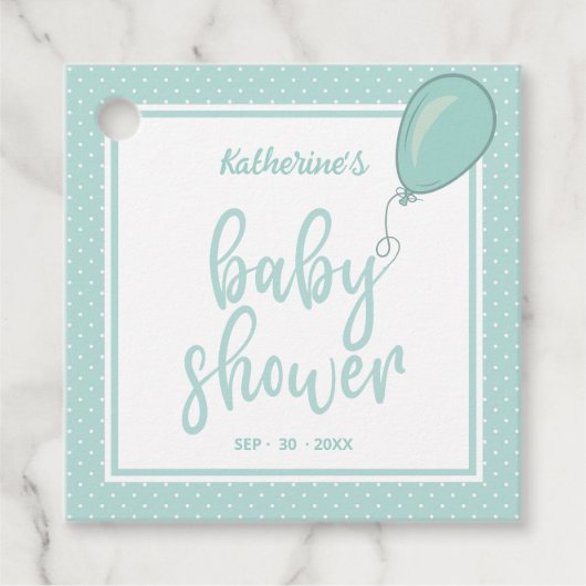 Baby shower BOHO Mint Groen Genderneutraal Bedankjes Labels (Voorkant)