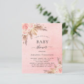 Baby shower boho pampas gras blush roze (Staand voorkant)