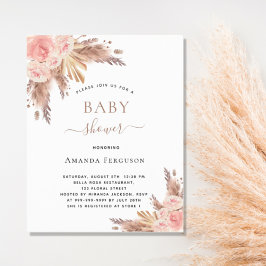 Baby shower boho pampas roos goud