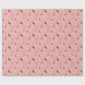 Baby shower Boho Pink Tones maansterren zon Cadeaupapier (Vlak)