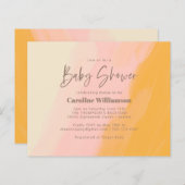 Baby shower Boho Pink Yellow Script (Voorkant / Achterkant)
