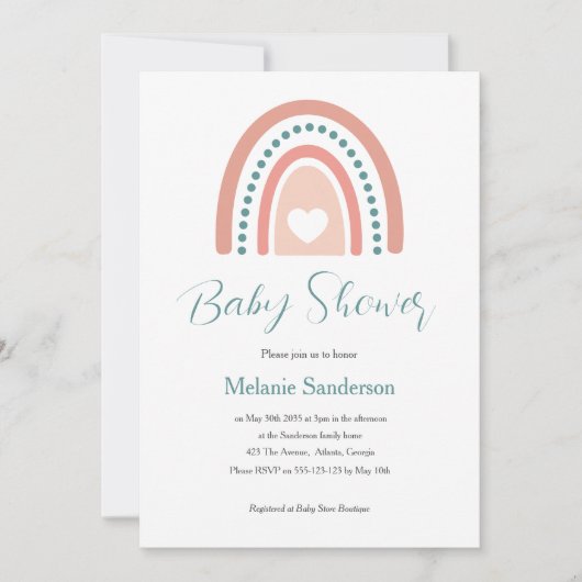 Baby shower Boho Rainbow Kaart (Voorkant)