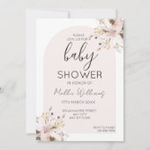 Baby shower Boho roze bloem Kaart (Voorkant)