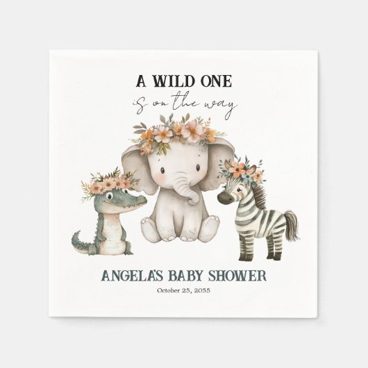 Baby shower Boho Safari Servet (Voorkant)