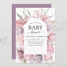 Baby Shower Boho Stof Roze Paars Kaart