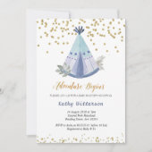 Baby shower Boho Teepee Invitation Kaart (Voorkant)