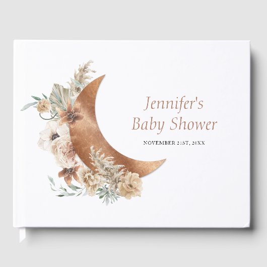 Baby shower Boho Terracotta Guest Book Gastenboek (Voorkant)