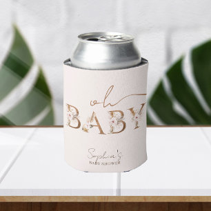 Baby shower Boho Tropical Flowers Blikjeskoeler