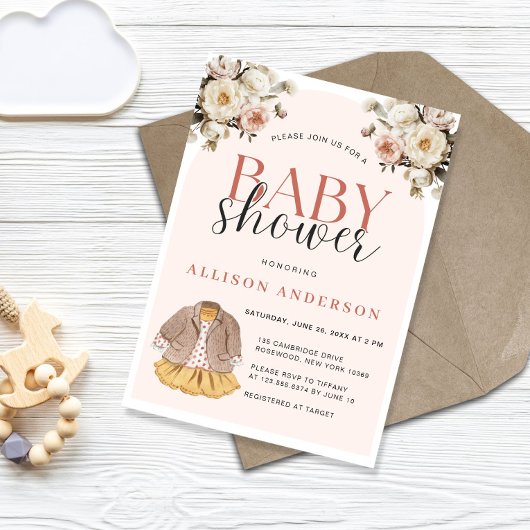 Baby shower Boho Wasserij Kaart