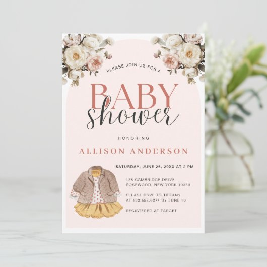 Baby shower Boho Wasserij Kaart (Staand voorkant)