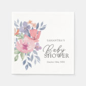Baby shower Boho Waterverf Floral Servet (Voorkant)