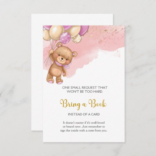 Baby shower Book for Baby Enclosure Kaart (Voorkant / Achterkant)