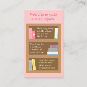 Baby shower Book Insert Request Kaart