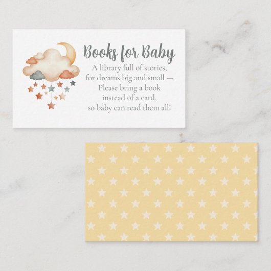 Baby Shower Book Request - Dreamy Stars Informatiekaartje (Voorkant / Achterkant)