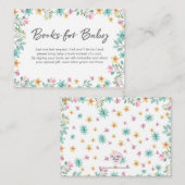 baby shower Book Request Floral Insert Card Informatiekaartje (Voorkant / Achterkant)