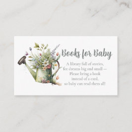 Baby Shower Book Request - Floral Watering Can Informatiekaartje