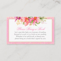 Baby shower Book Request Flowers Bouquet Pink