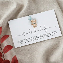 Baby Shower Book Request  for Boy Blue Balloon Informatiekaartje