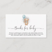 Baby Shower Book Request for Boy Blue Balloon Informatiekaartje (Voorkant)