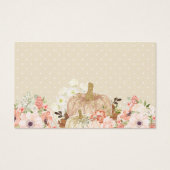 Baby shower Book Request Gold Glitters Pumpkin Visitekaartje (Achterkant)