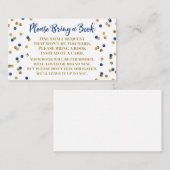 Baby shower Book Request Navy Blue Gold Confetti Informatiekaartje (Voorkant / Achterkant)